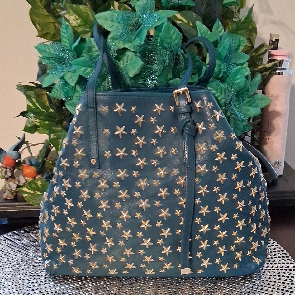 Jimmy Choo Blue Star-Embellished Shoulder Bag